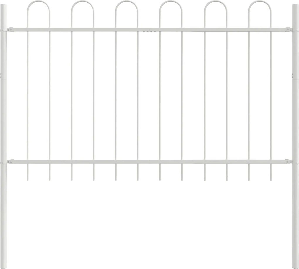 vidaXL Gard de Grădină 8 pcs Alb 13,6 x 0,8 m Oțel acoperit cu pulbere