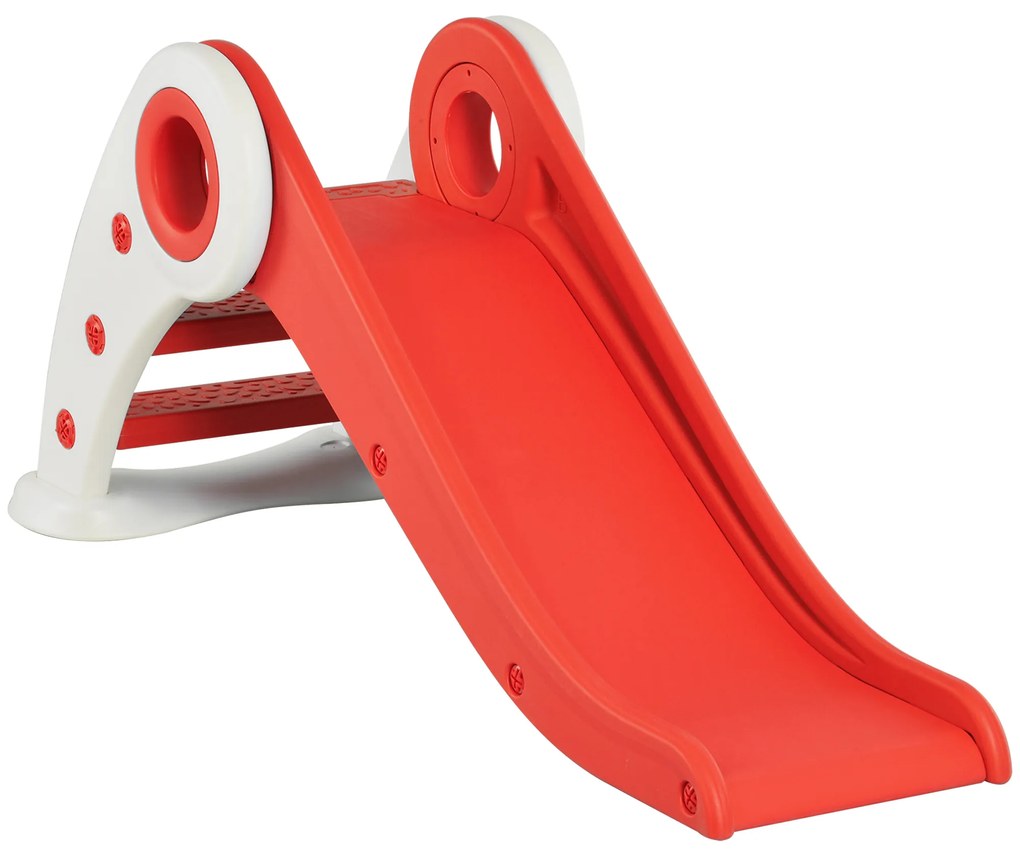 HOMCOM Tobogan Copii Pliabil 3 până la 6 Ani Utilizare interior exterior dim. 120L x 50l x 56Î cm HDPE Rouge | Aosom Romania