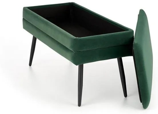Banca dormitor Velva verde/negru - H37 cm
