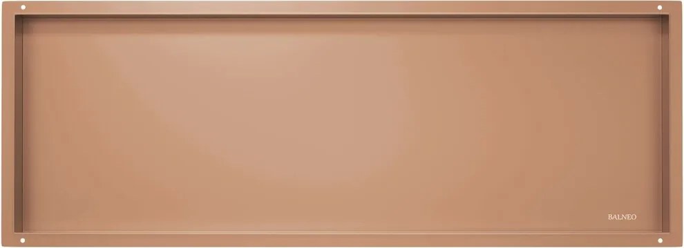 Raft incastrat dreptunghiular Balneo Wall-Box No Rim 90x30x10 cm cupru lucios fara rama