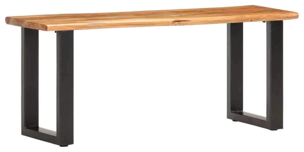 Banca margini naturale, 110 cm, lemn masiv de acacia si otel 110 cm
