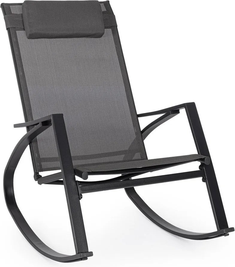 Fotoliu de grădină gri antracit din metal Ercolano – Bizzotto