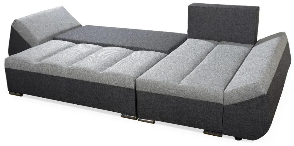 Supermobel Colțar KORFU, 271x131, Microfibră, 46 roșu/04 negru
