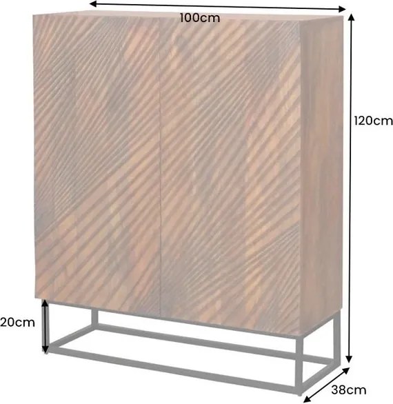 Comoda cu fronturi 3D design modern LINE ART 120cm