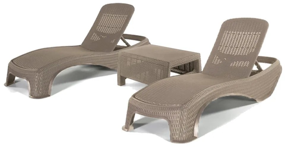Set șezlonguri de grădină Atlantic duo Corfu cu masă cappuccino