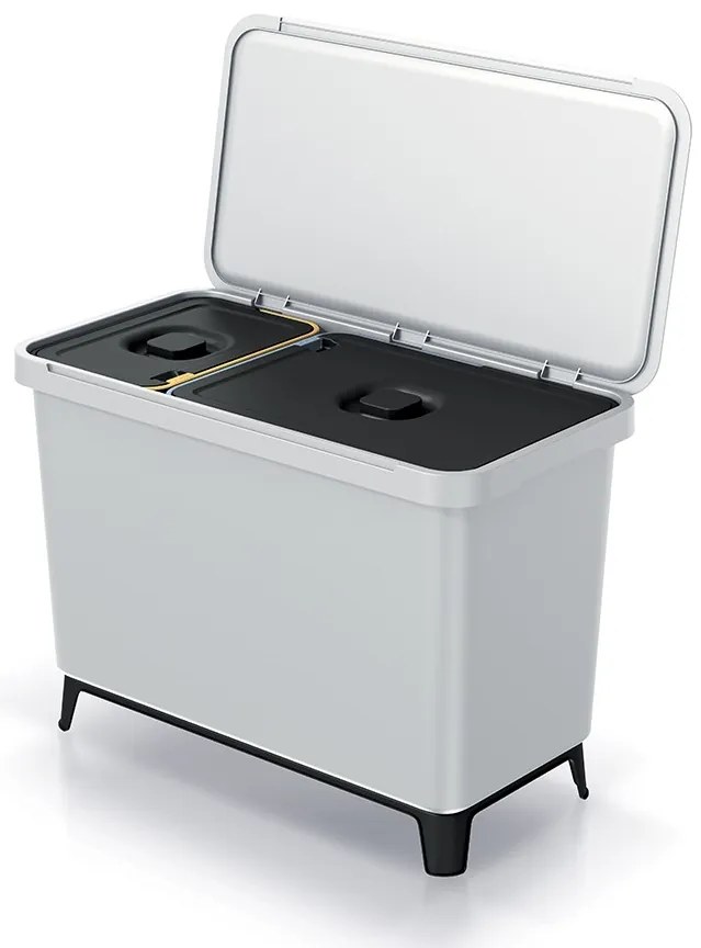 Coș de gunoi, 23 + 10 l, gri deschis