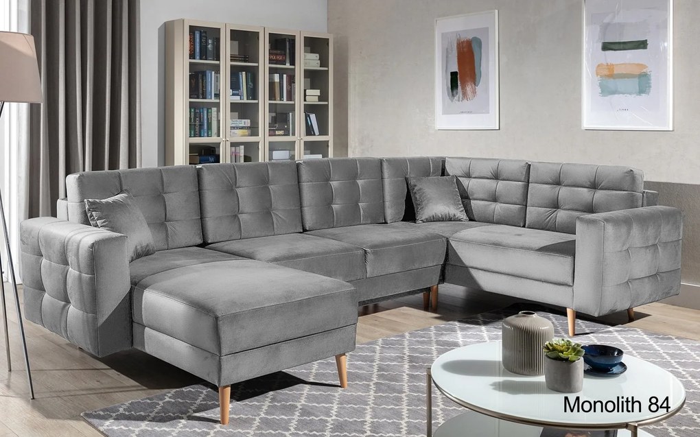Colțar lemn masiv Formă U Extensibil Haga 320x202cm Personalizabil