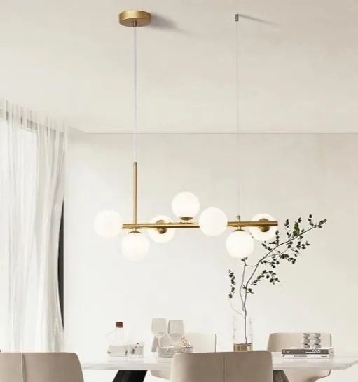 Lustră DX1027-7 GD, Design Modern, 7 Fasunguri G9, Finisaj Auriu