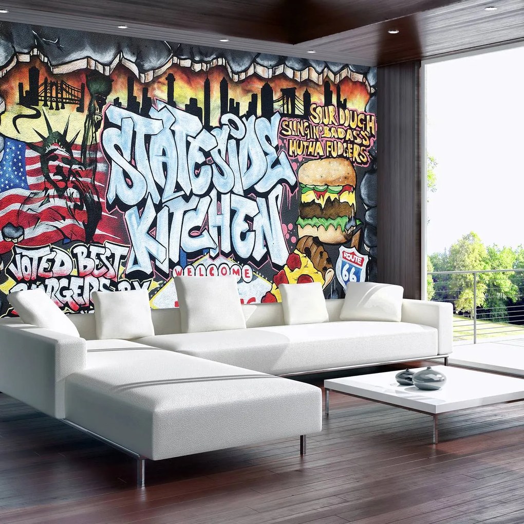 Fototapet - Cel mai bun burger - Graffiti (254x184 cm)