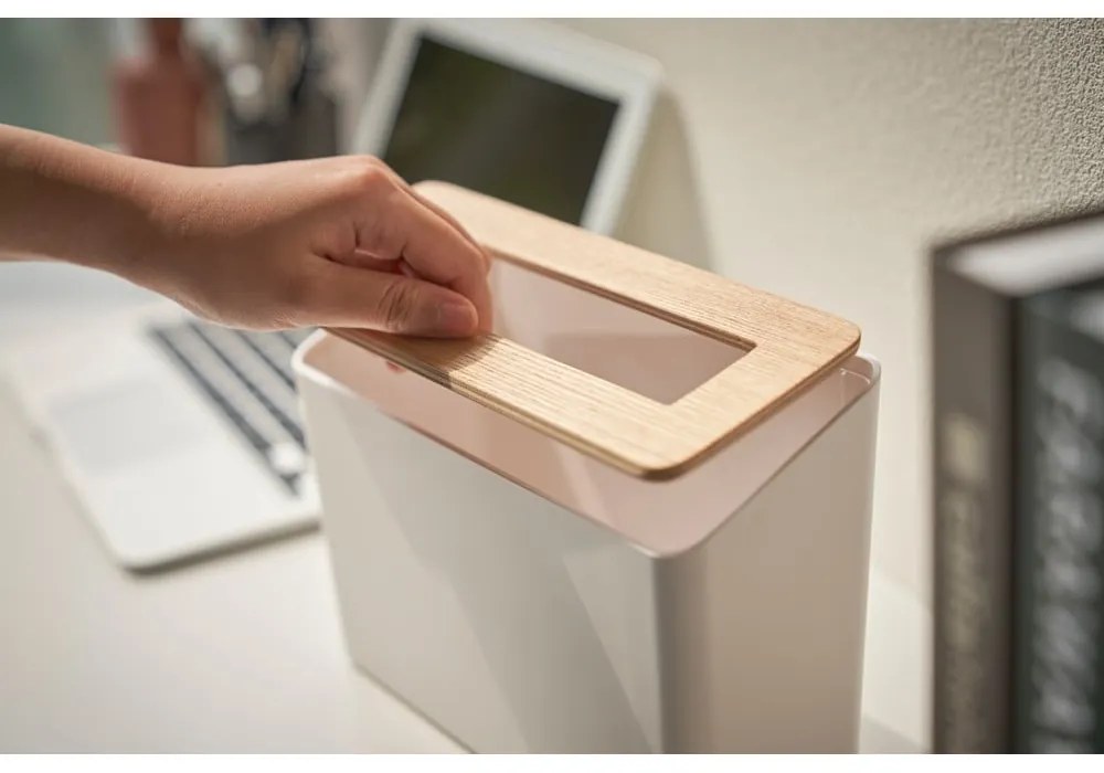 Coș de gunoi alb pentru birou din plastic 2,3 l Rin – YAMAZAKI