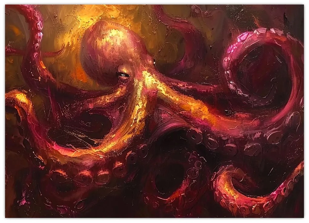 Tablou - Octopus, pictură în ulei (70x50 cm)