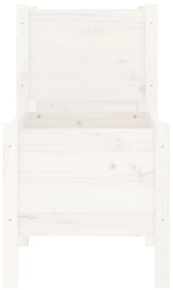Jardiniera, alb, 245,5x44x75 cm, lemn masiv de pin