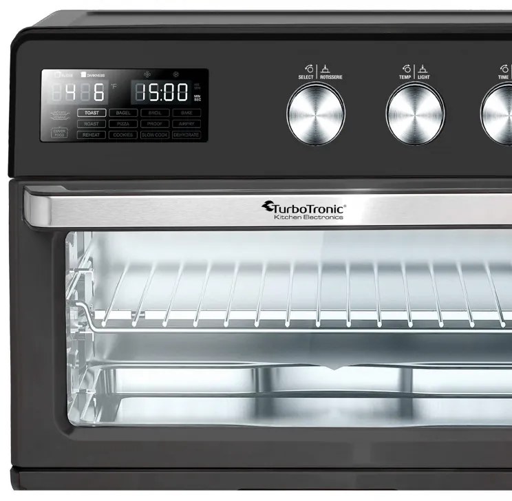 Friteuza - cuptor cu aer cald TurboTronic TT-AF32DRD, 1700 W, 32 L, 25-230°C, 12 programe, Grill, Afisaj LED, Timer, Negru