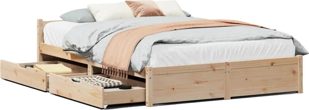 vidaXL Cadru de pat fără saltea, 120x200 cm, lemn masiv pin