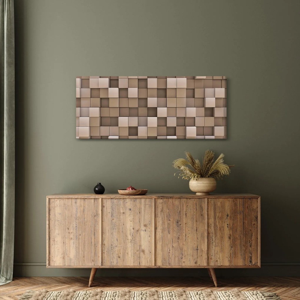 Tablou - Cuburi bej (120x50 cm)