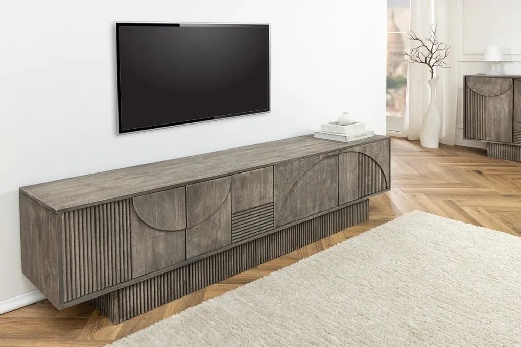 Comoda TV cu model optic 3D, Lemn, ART DECO 200cm