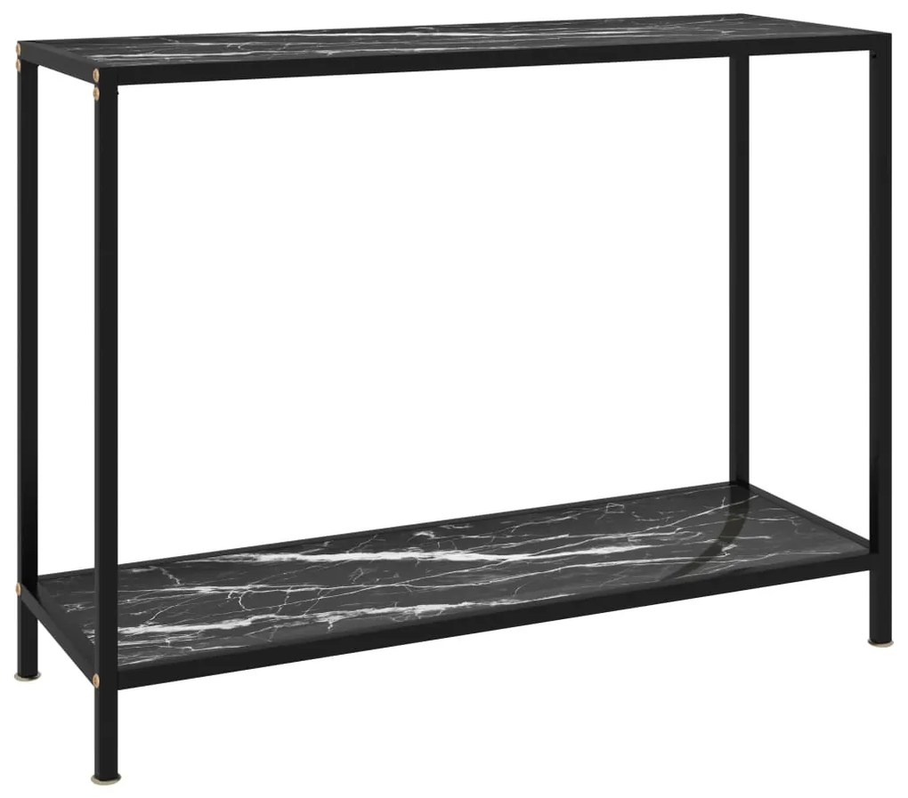 vidaXL Masă consolă, negru, 100 x 35 x 75 cm, sticlă securizată