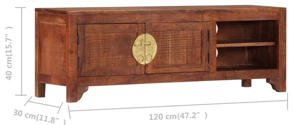 Comoda TV, 120 x 30 x 40 cm, lemn masiv de acacia