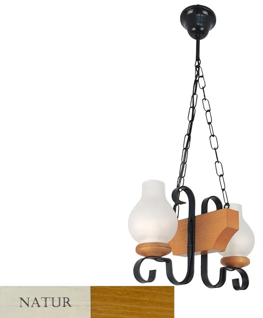 Candelabru rustic fabricat manual din lemn 2 brate Vela WOOD-VE-SP2