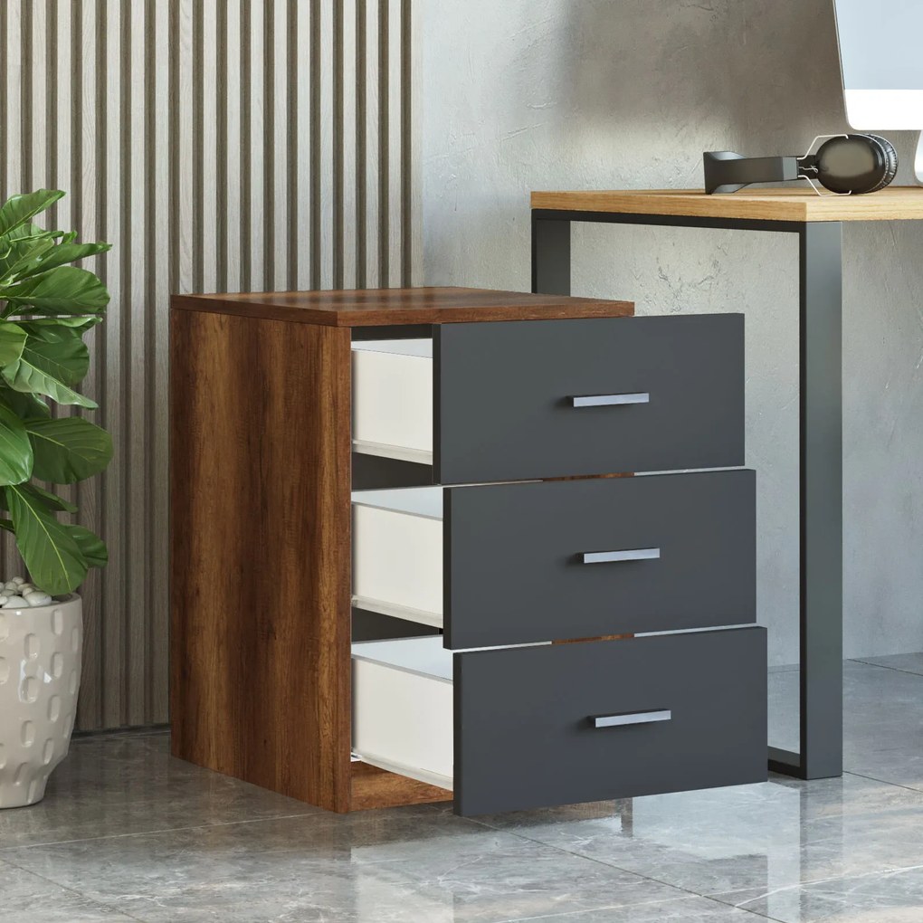 Comodă Vincent 3 (nuc + antracit). 1072627