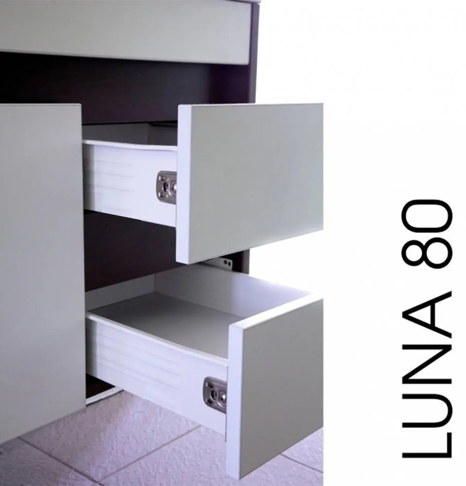 Mobilier complet de baie Luna Prime 80, stejar Sonoma-alb