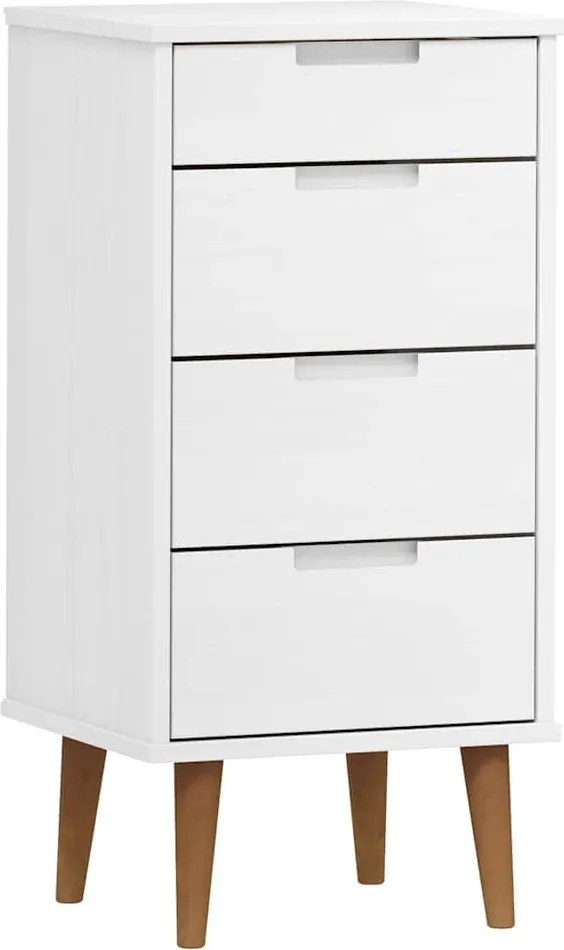 vidaXL Dulap cu sertare, alb, 40x35x82 cm, lemn masiv de pin