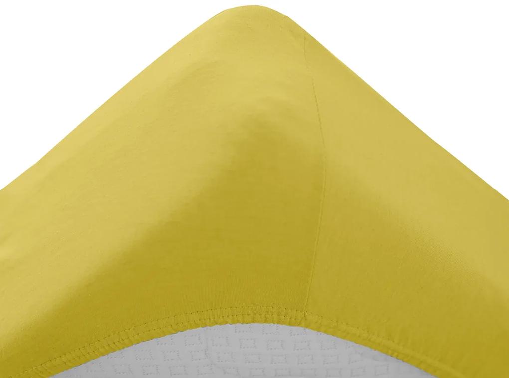Cearsaf Jersey cu elastic pentru patut copii 70x140 cm galben