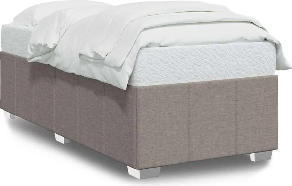 vidaXL Cadru de pat fără saltea, gri taupe, 100x200 cm, textil