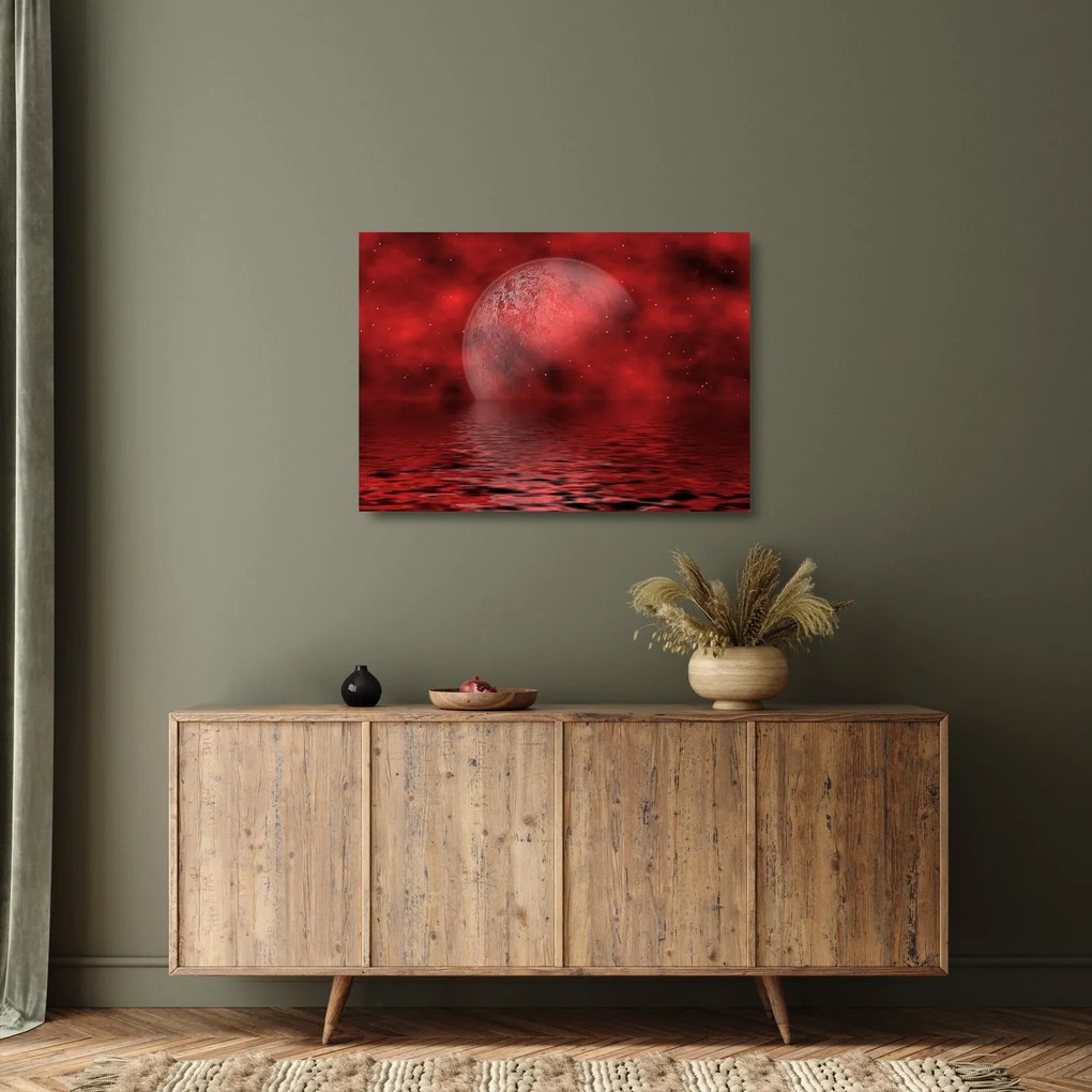 Tablou pe sticlă - Luna pe nivelul apei (70x50 cm)