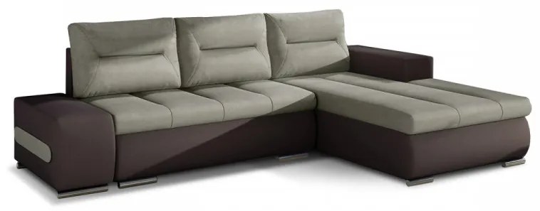 Coltar extensibil cu spatiu pentru depozitare, 275x180x88 cm, Ottavio R02, Eltap (Culoare: Verde deschis / Bej deschis)