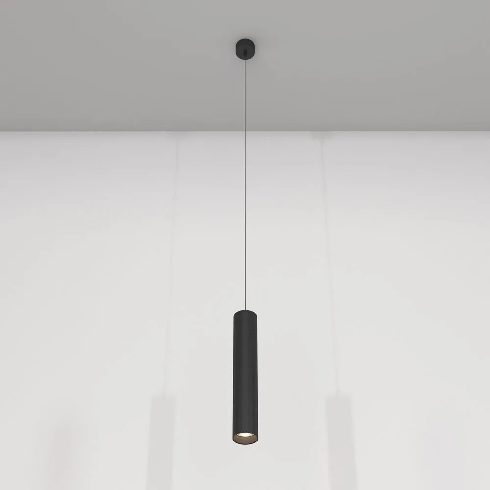 Pendul LED design tehnic Focus negru, 3000K