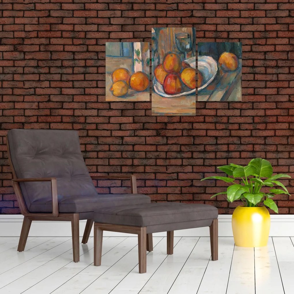 Tablou - Paul Cézanne, Still Life with Milk Jug and Fruit, reproducere (90x60 cm)