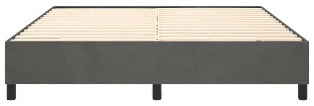 Cadru de pat box spring, gri inchis, 200x200 cm, catifea Morke gra, 35 cm, 200 x 200 cm