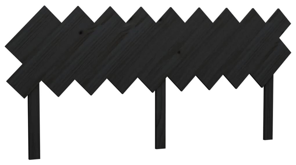 819239 vidaXL Tăblie de pat, negru, 178x3x80,5 cm, lemn masiv de pin