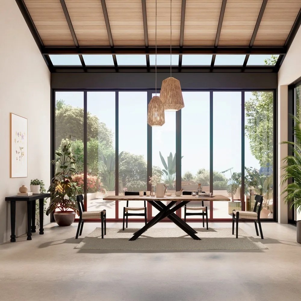 Masă de dining din lemn de acacia 100x220 cm Anuri – MOME