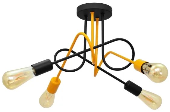 Lustră aplicată OXFORD 4xE27/15W/230V neagră/galbenă