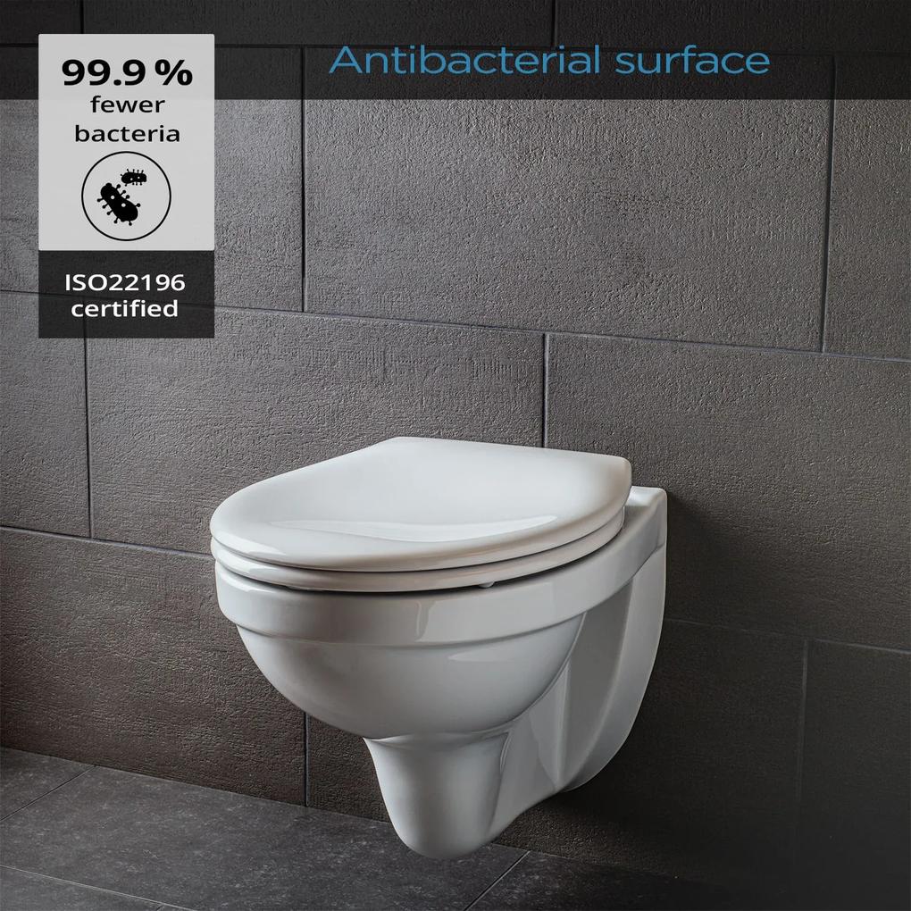 Kaiana, scaun de toaletă, în formă de O, pliabil automat, antibacterian, alb