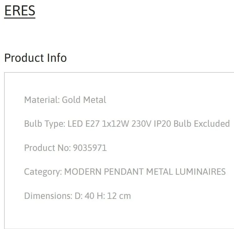 Plafoniera metal design decorativ ERES