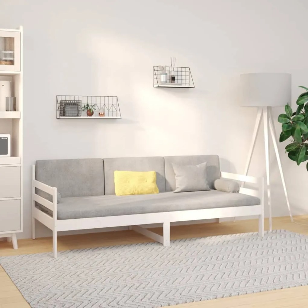 814680 vidaXL Pat de zi, alb, 80x200 cm, lemn masiv de pin