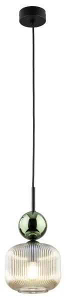 Pendul cu cablu SOPHIA 1xE14/10W/230V negru/verde/bej fumuriu