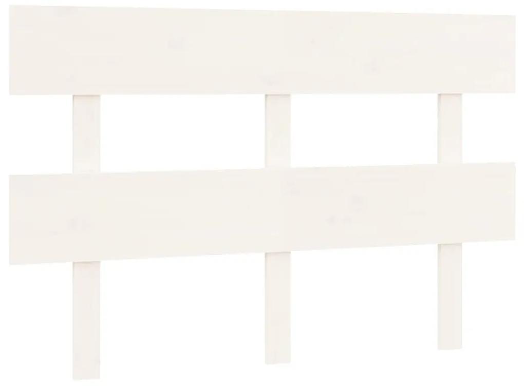 819061 vidaXL Tăblie de pat, alb, 124x3x81 cm, lemn masiv de pin