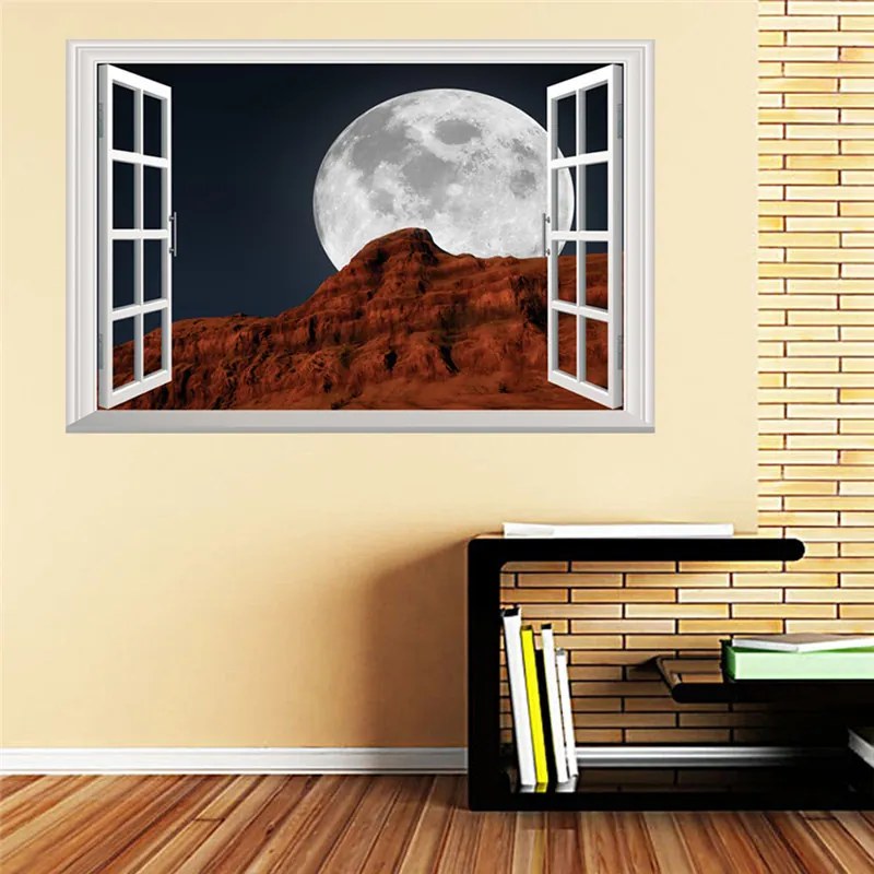 Sticker perete 3D Window Moon