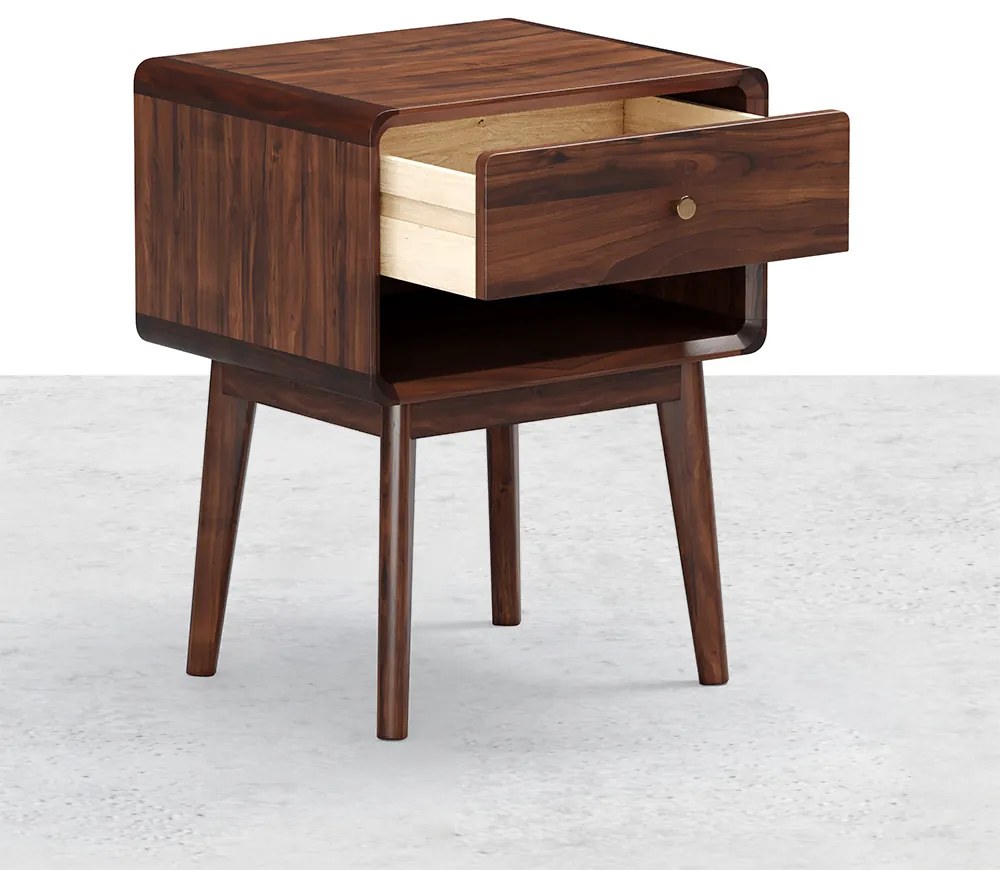 Noptieră Mid-Century nucă DEPRIMO 22050 - Accesoriul indispensabil pentru un dormitor sofisticat și practic în stilul Mid-Century by Deprimo