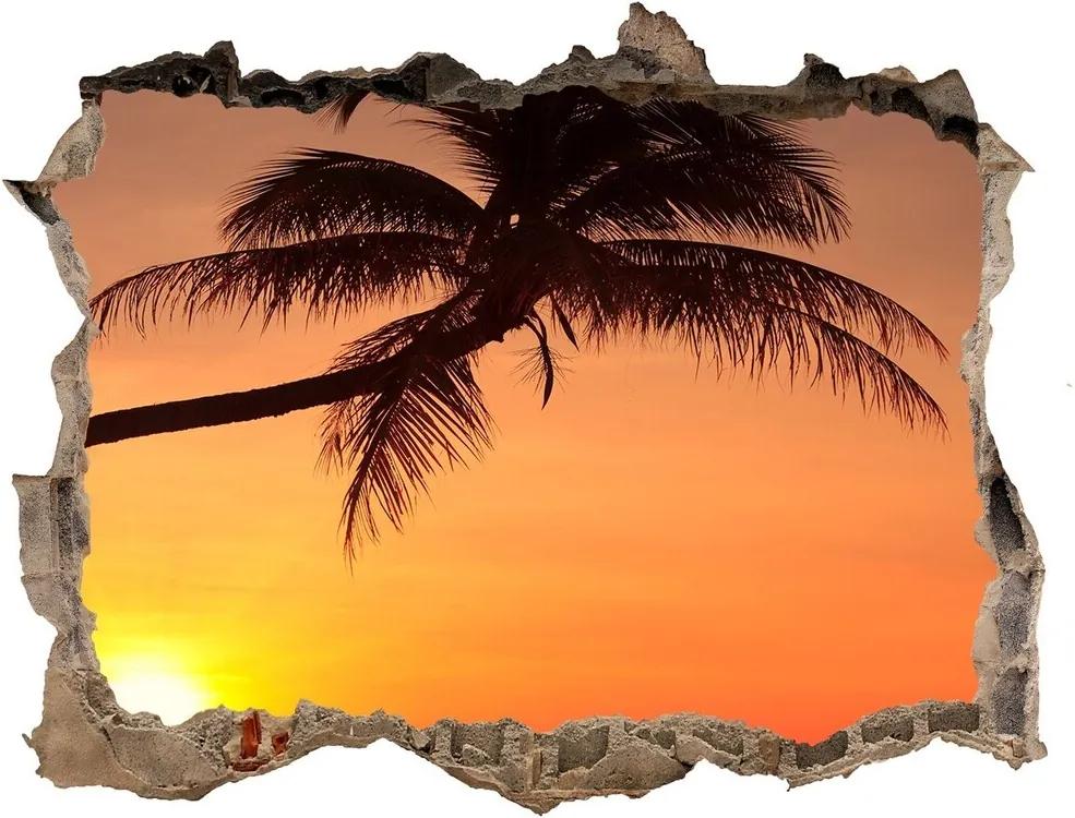 Autocolant gaură 3D Sunset beach