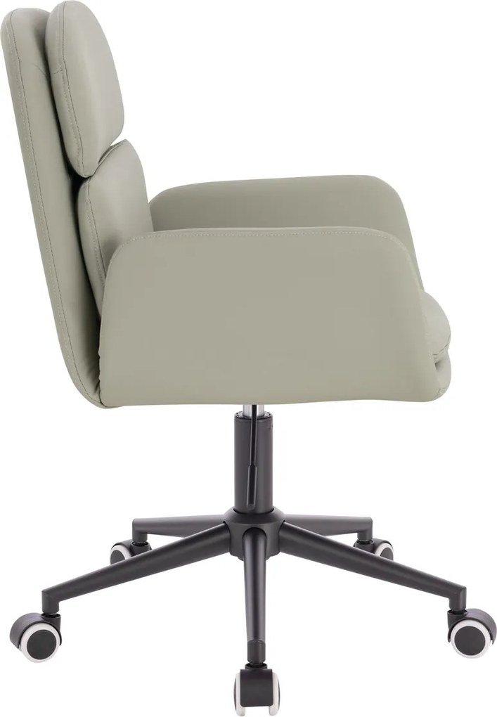 HR480K Scaun Culoarea Inului Piele Ecologica Premium Soft cu Bază Neagră