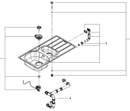 GROHE 31564SD1 - Chiuvetă K200 965 × 500 mm inox