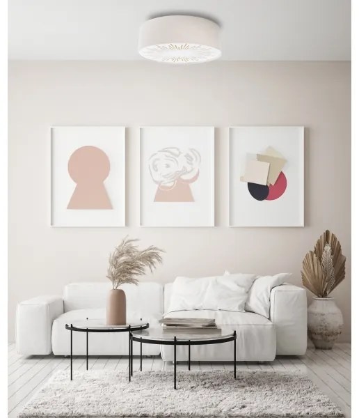 Plafonieră RAYS 2xE27/60W/230V d. 60 cm crem