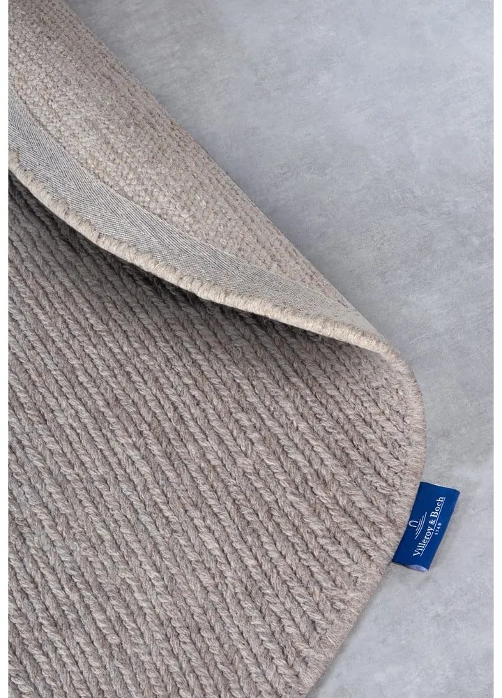 Covor maro deschis țesut manual rotund din lână ø 160 cm Francois – Villeroy&Boch