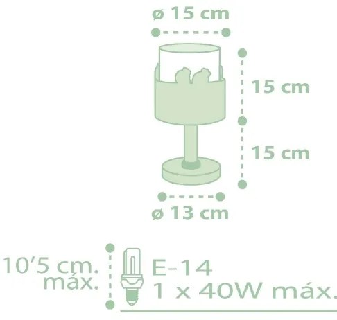 Lampă pentru copii SWEET LOVE 1xE14/40W/230V verde Dalber 61711H