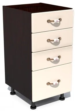 Corp inferior 40 cu 4 sertare Zebra MDF vanilie simplu